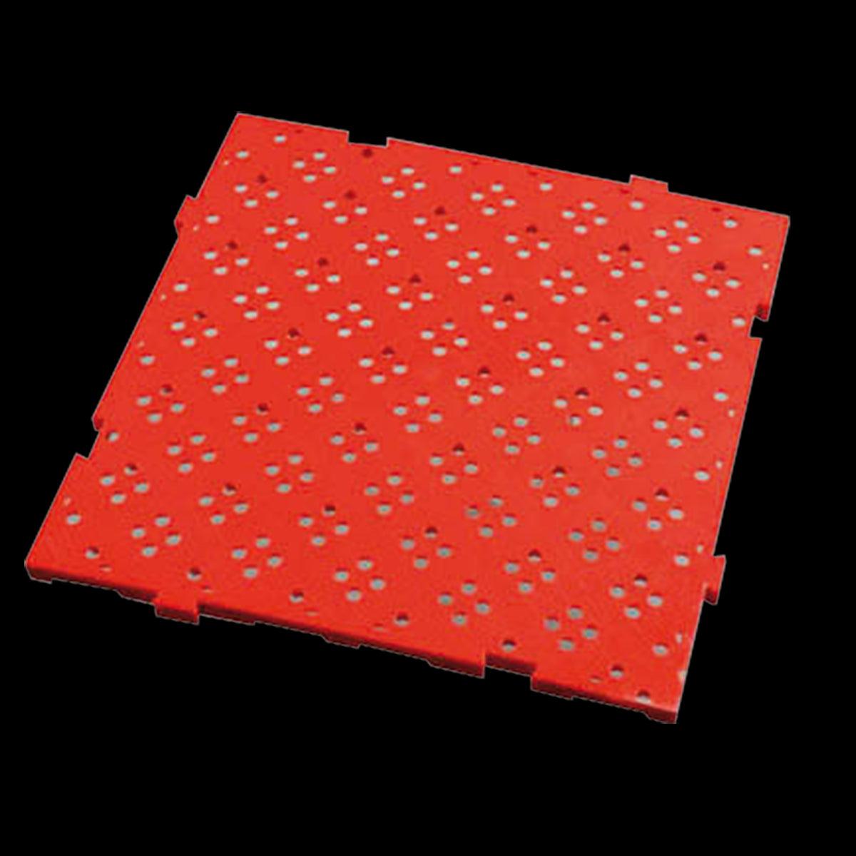 Caillebotis HACCP 50 x 50 cm, épaisseur 22 mm - rouge - FRANCE CHR