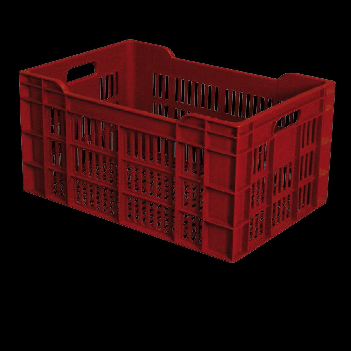 Caisse ajourée 600 x 400 x 300 mm 60 L - brique - FRANCE CHR