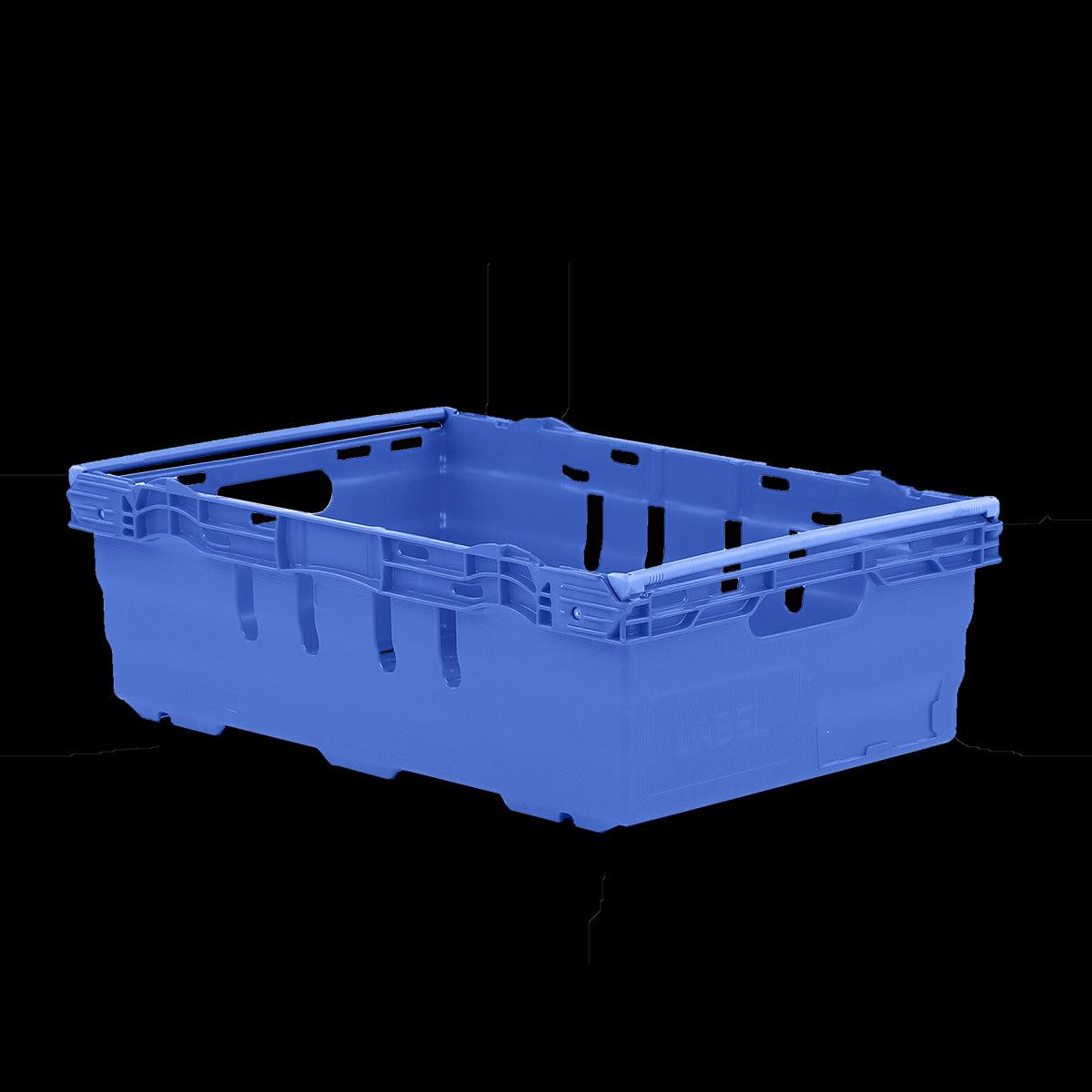 Caisse ajourée emboîtable, empilable sur barres 600 x 400 x 199 mm - 35 L – bleu - FRANCE CHR