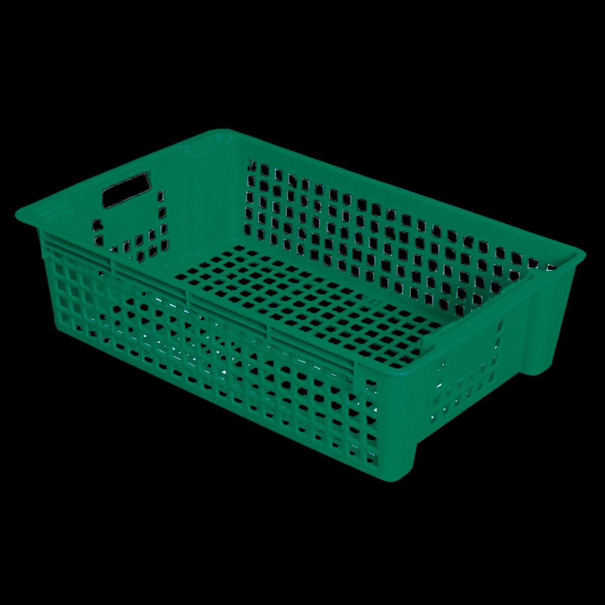 Caisse ajourée empilable emboîtable 600 x 380 x 155 mm 28 L - vert - FRANCE CHR