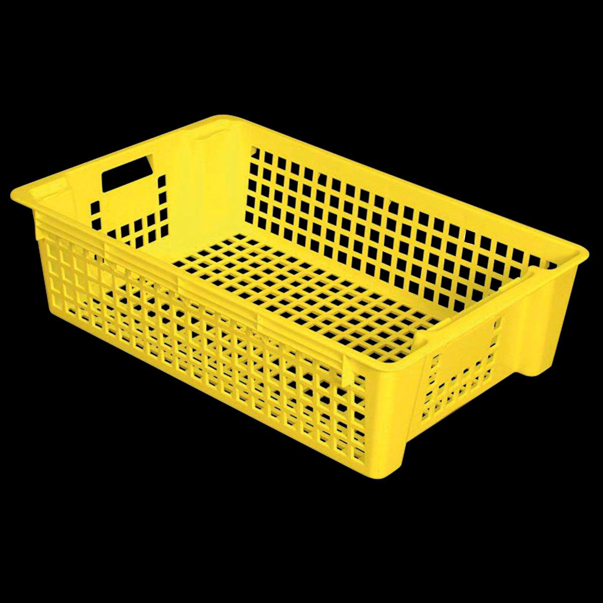 Caisse ajourée empilable emboîtable 600 x 380 x 155 mm 28 L - jaune - FRANCE CHR