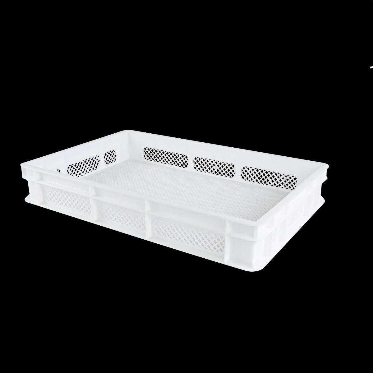 Caisse finement ajourée 600 x 400 x 100 mm 18 L - blanc - FRANCE CHR