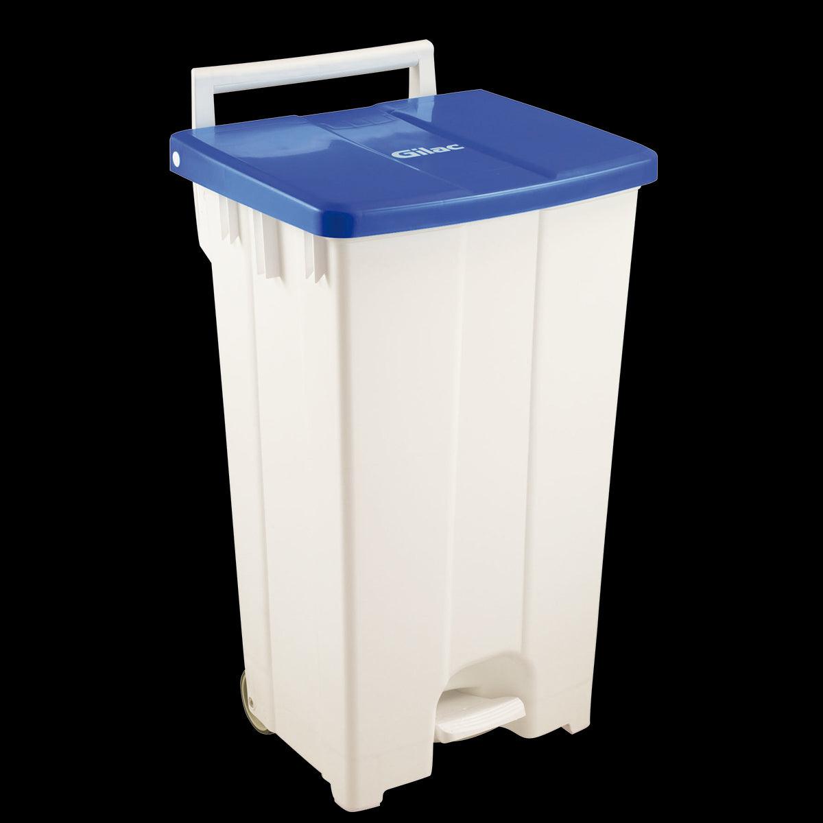 Collecteur à pédale 100 L - couvercle bleu - FRANCE CHR