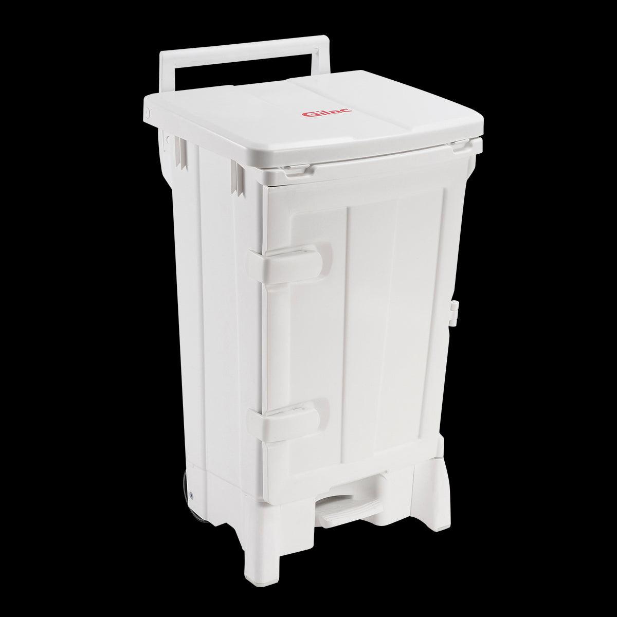 Collecteur à pédale 90 L + porte - couvercle blanc - FRANCE CHR