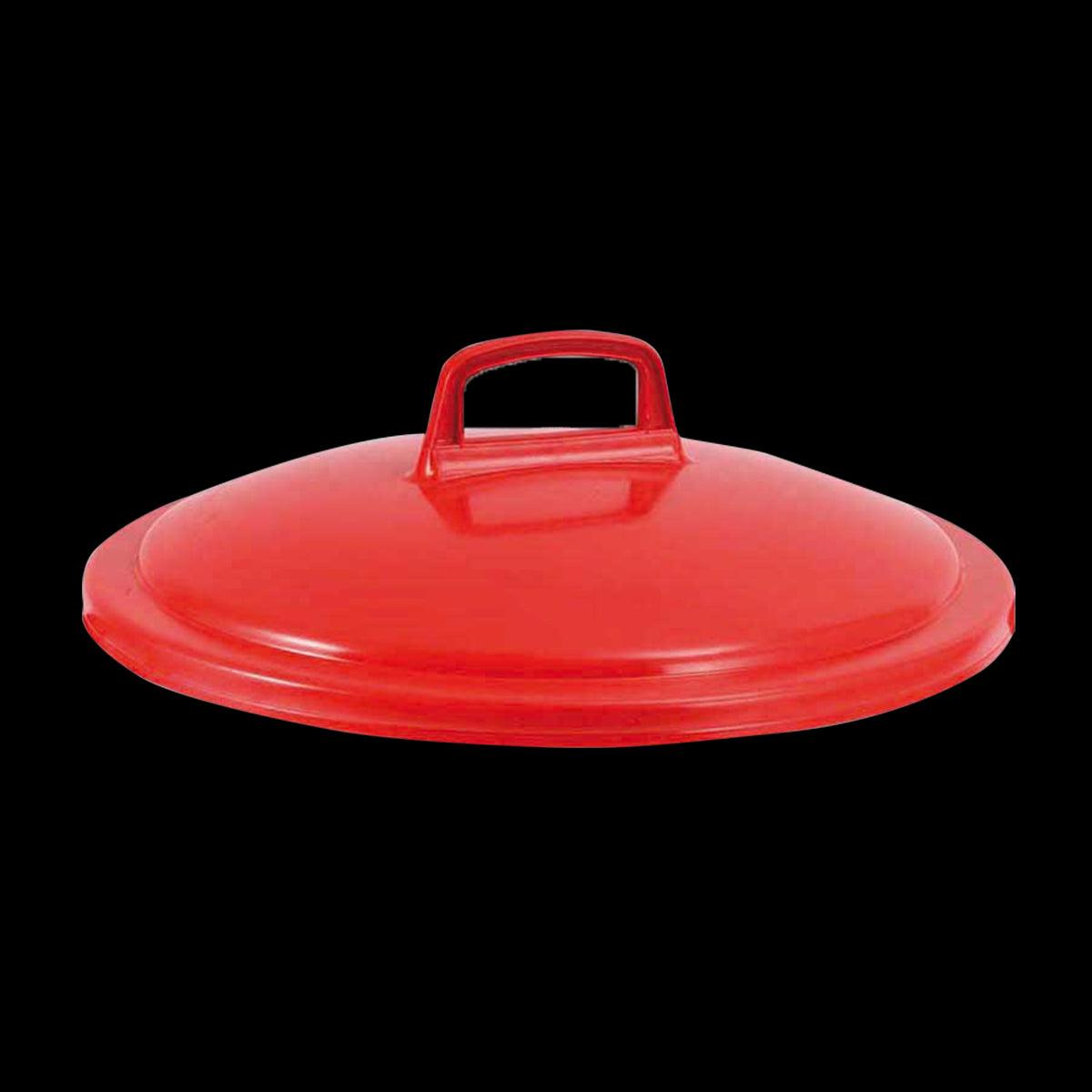 Couvercle avec poignée pour conteneur alimentaire rond HACCP 75 L - rouge - FRANCE CHR