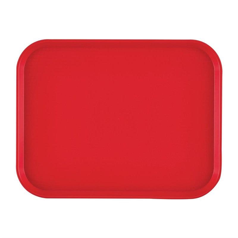 Plateau rectangulaire en polypropylène Fast Food Cambro rouge 41 cm - FRANCE CHR