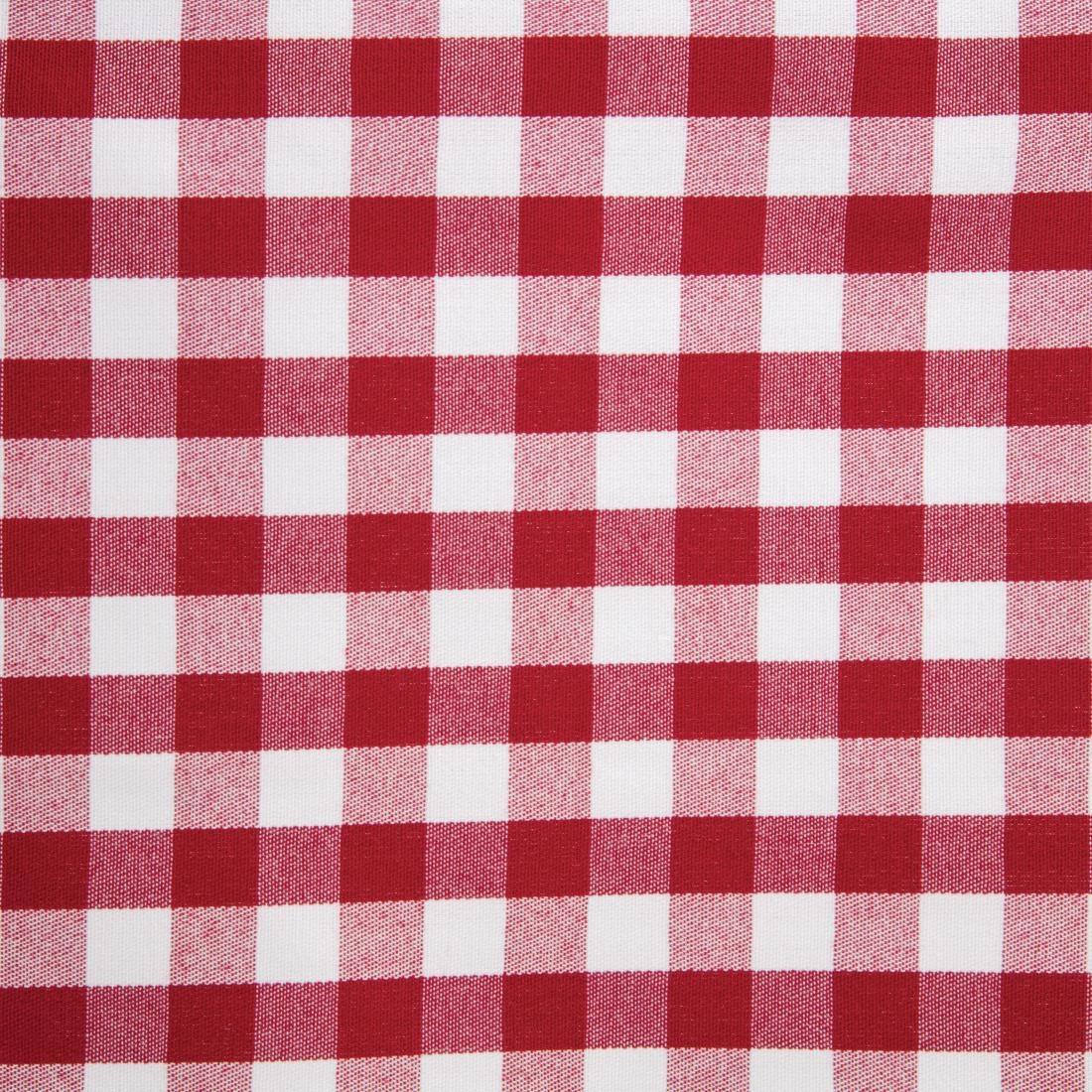 Nappe carrée à carreaux rouges en polyester Mitre Comfort Gingham 1320 x 1320mm - FRANCE CHR