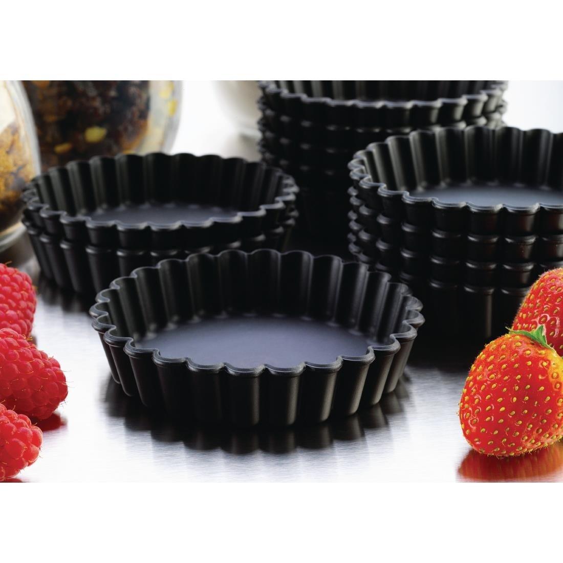 Moules à tartelette ronds cannelés Exoglass Matfer Bourgeat 100mm (lot de 12) - FRANCE CHR