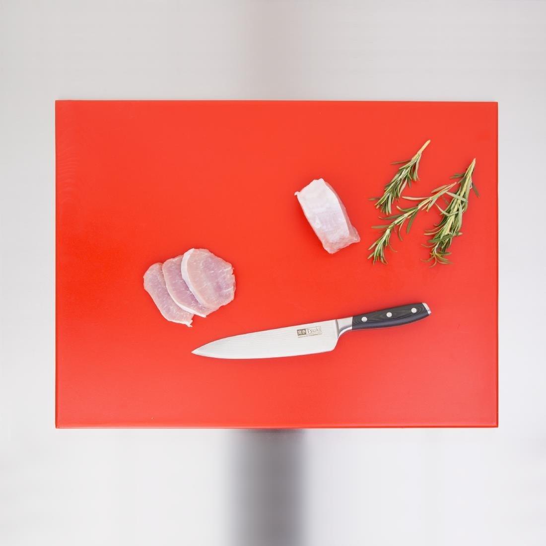 Grande planche à découper haute densité Hygiplas rouge - FRANCE CHR