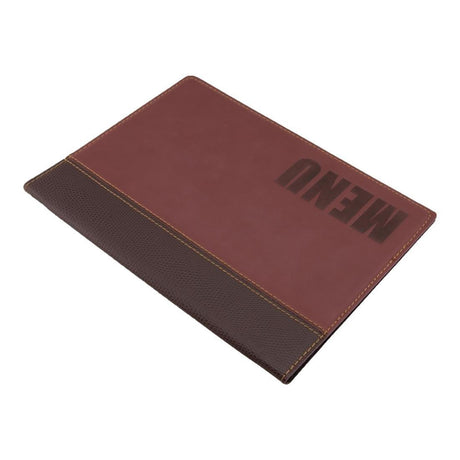 Protège-menus contemporain Securit A5 rouge foncé - FRANCE CHR