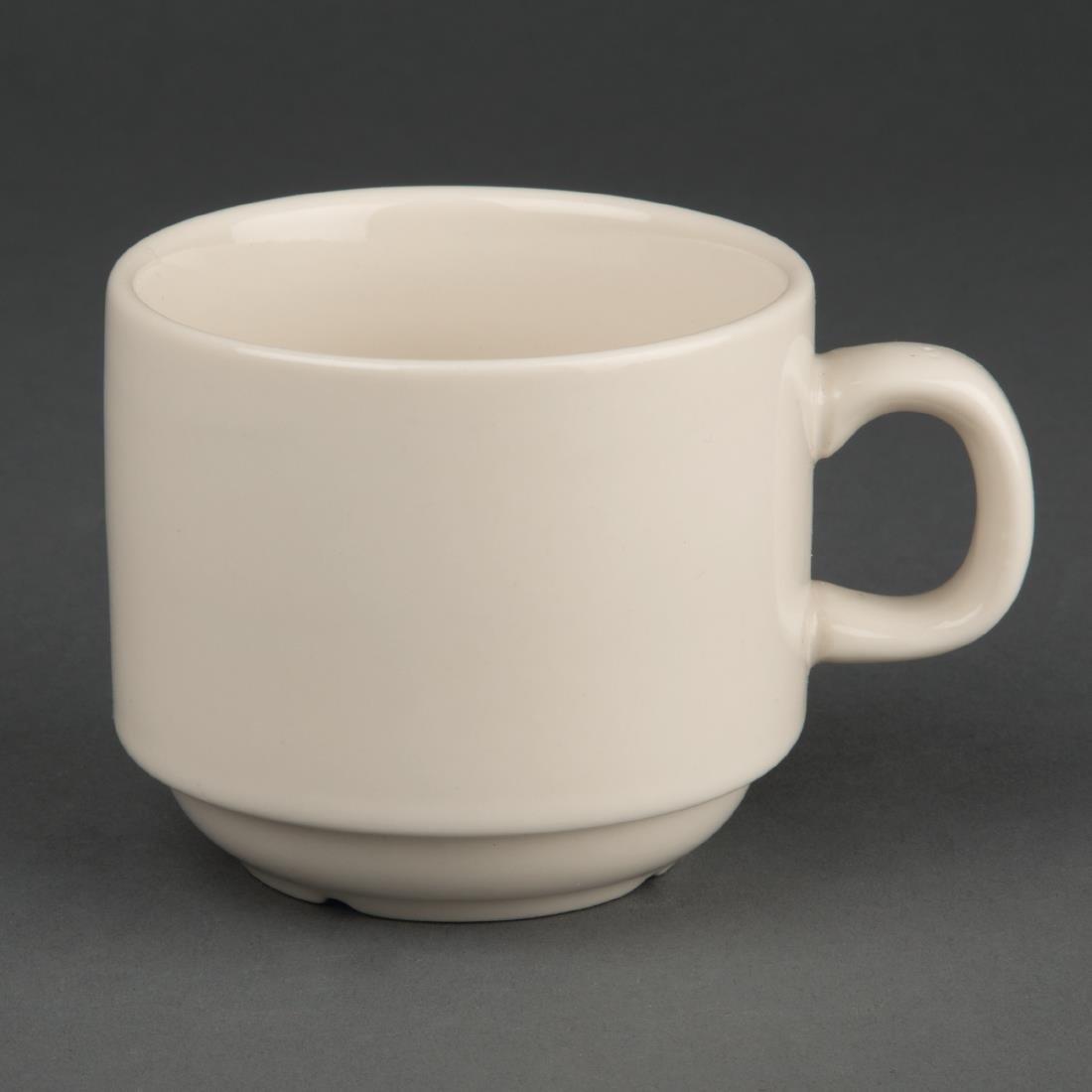 Tasse à thé empilable Ivory Olympia 206ml (Lot de 12) - FRANCE CHR
