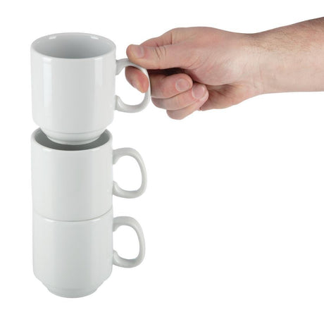 Mugs empilables blancs 284ml Olympia (Lot de 12) - FRANCE CHR