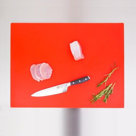 Grande planche à découper basse densité Hygiplas rouge - FRANCE CHR