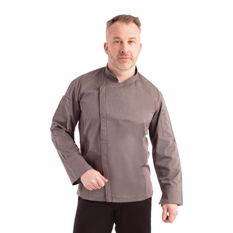 Veste de cuisine mixte légère à fermeture éclair Hartford Chef Works Urban gris graphite XS - FRANCE CHR
