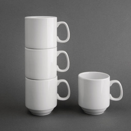 Mugs empilables blancs 284ml Olympia (Lot de 12) - FRANCE CHR
