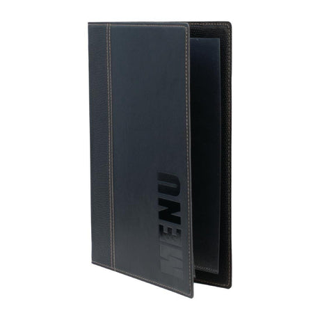 Porte-menus contemporains A4 noirs avec boîte de rangement (lot de 20) - FRANCE CHR