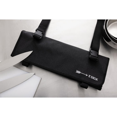 Étui à couteaux en tissu avec sangle Dick noir 11 pièces - FRANCE CHR