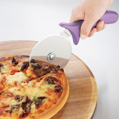 Roulette à pizza code couleur violet allergènes Hygiplas 102mm - FRANCE CHR