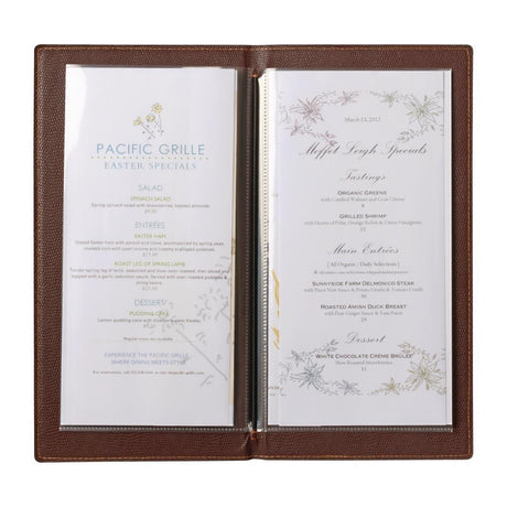 Protège-menus contemporain Securit A5 rouge foncé - FRANCE CHR