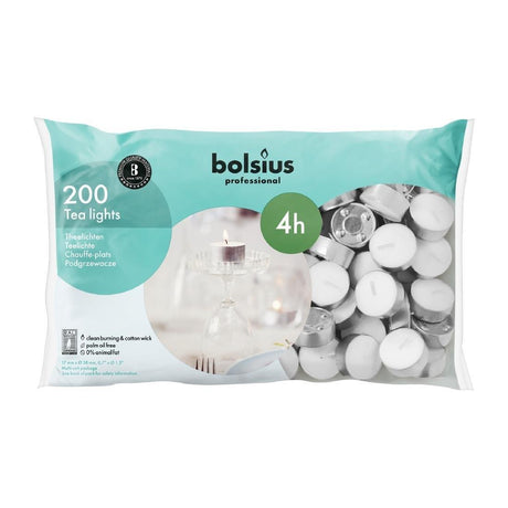 Bougies chauffe-plat professionnelles Bolsius 4 heures (lot de 200) - FRANCE CHR