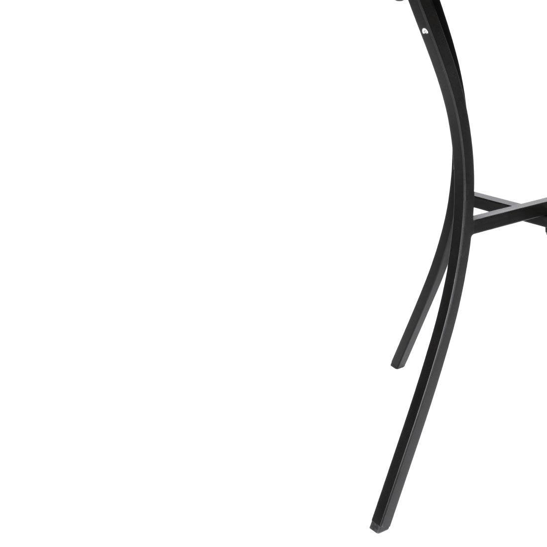 Table bistro carrée en acier ajouré Bolero noire 700mm - FRANCE CHR