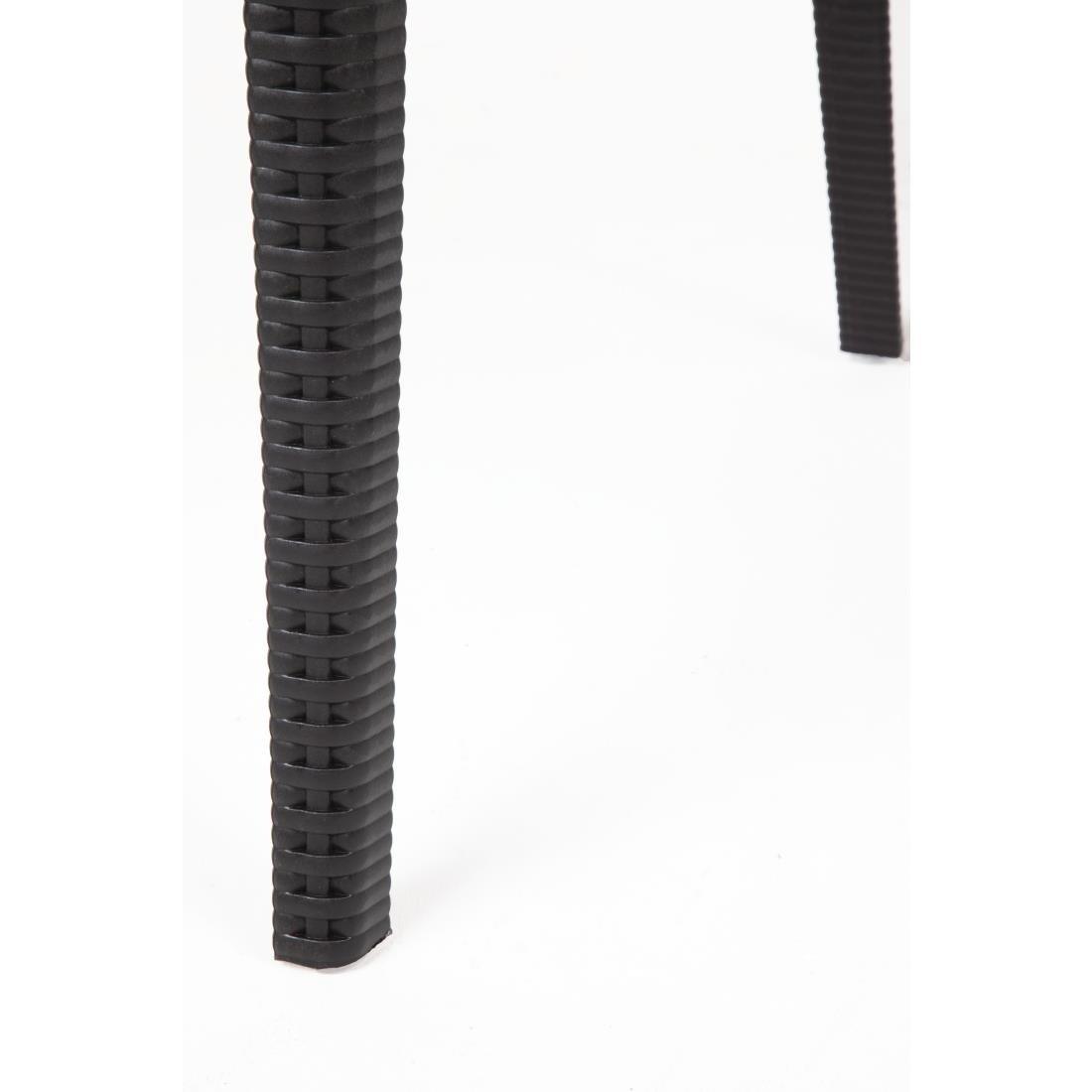 Fauteuils enveloppants en rotin PP Bolero noirs (lot de 4) - FRANCE CHR