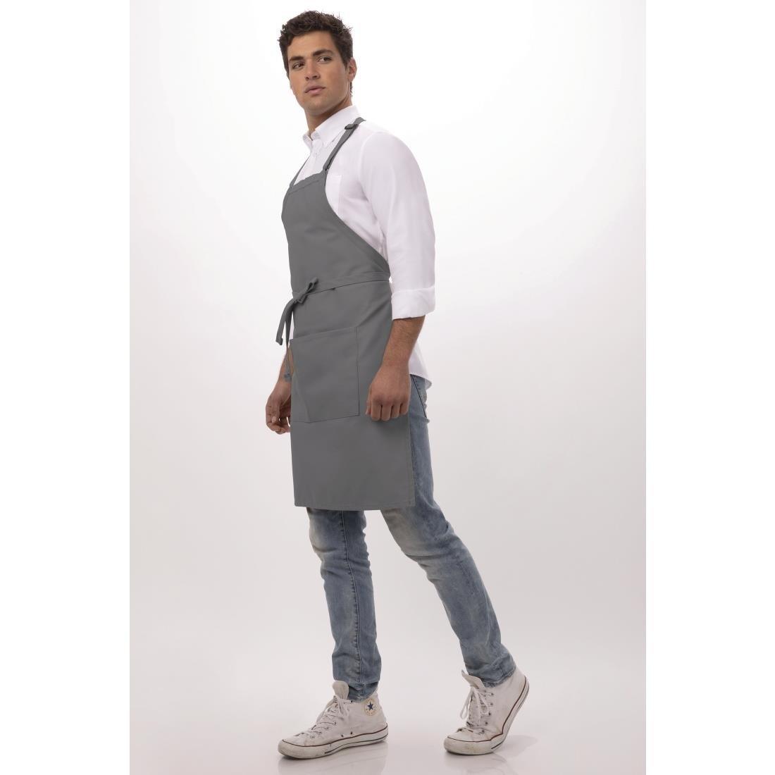 Tablier bavette Chef Works gris - FRANCE CHR