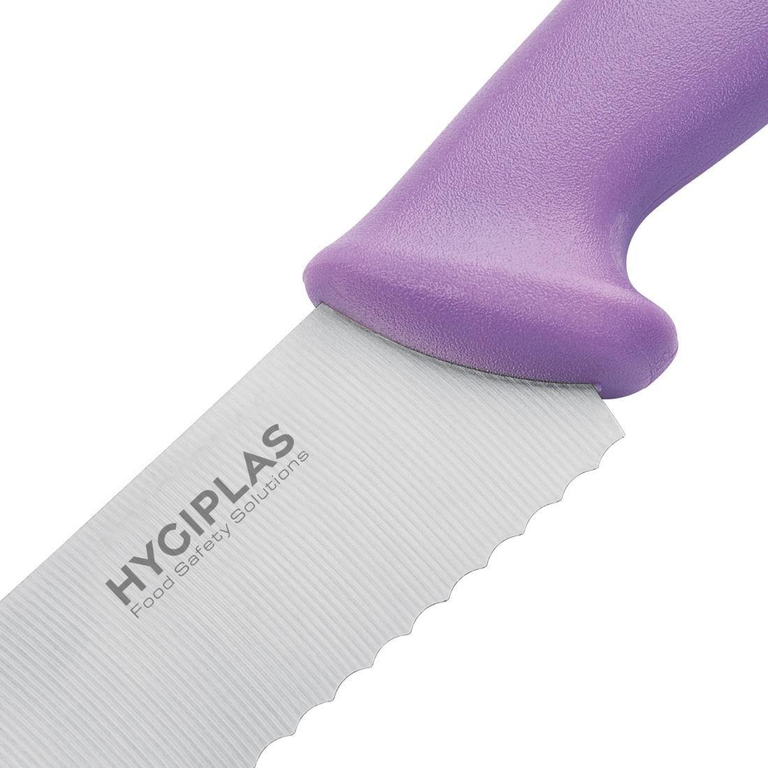 Couteau à pâtisserie denté Hygiplas violet 25cm - FRANCE CHR