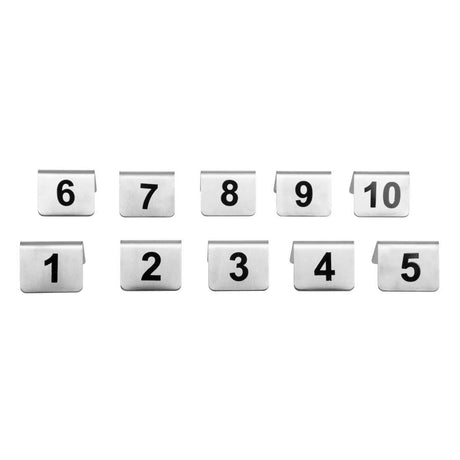 Lot de numéros de table en acier inoxydable Olympia 1-10 (Lot de 10) - FRANCE CHR