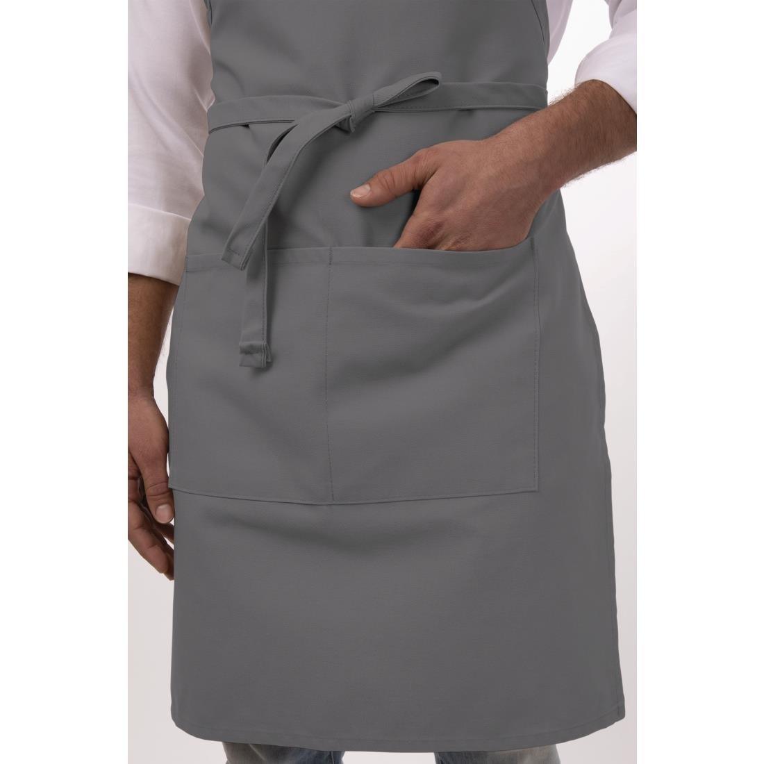 Tablier bavette Chef Works gris - FRANCE CHR