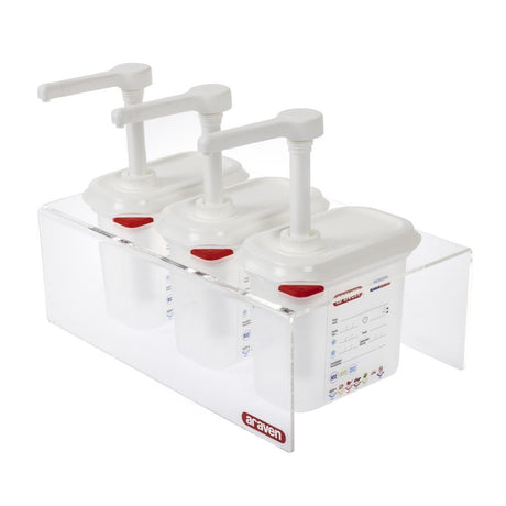 Lot de 3 distributeurs de sauce Araven GN 1/9 transparents 1,5L - FRANCE CHR