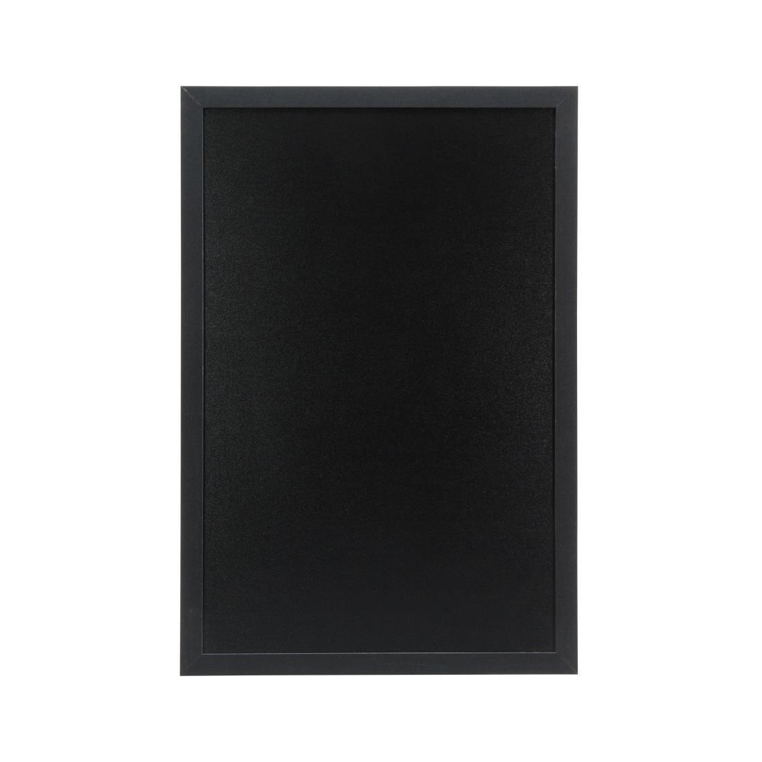 Ardoise murale cadre en bois noir avec feutre craie et fixations Securit 40x60cm - FRANCE CHR