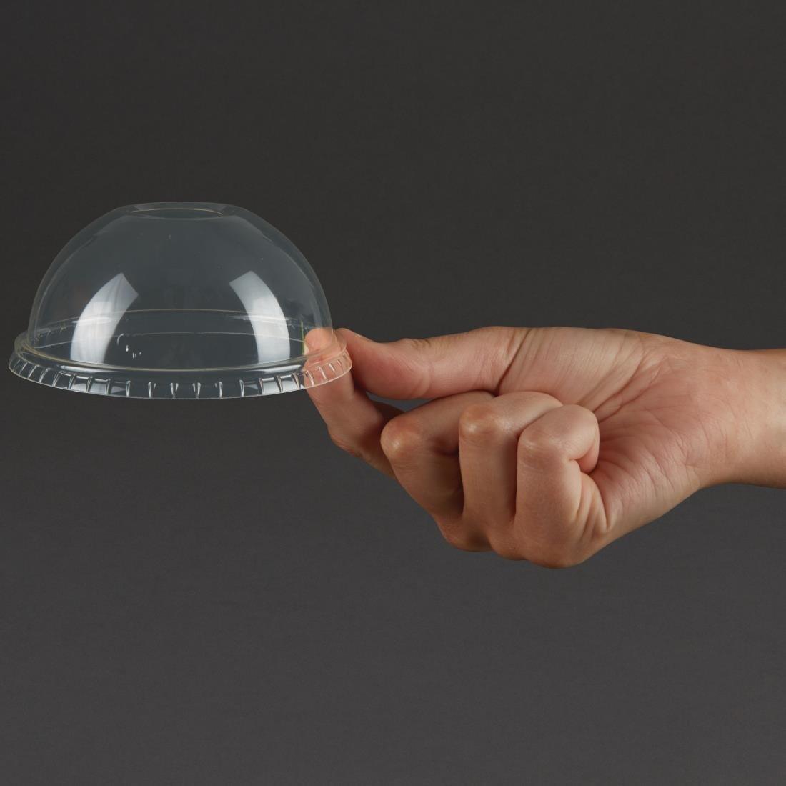 Couvercles dôme compostables avec trou pour boissons fraîches Vegware 340ml et 454ml (lot de 1000) - FRANCE CHR