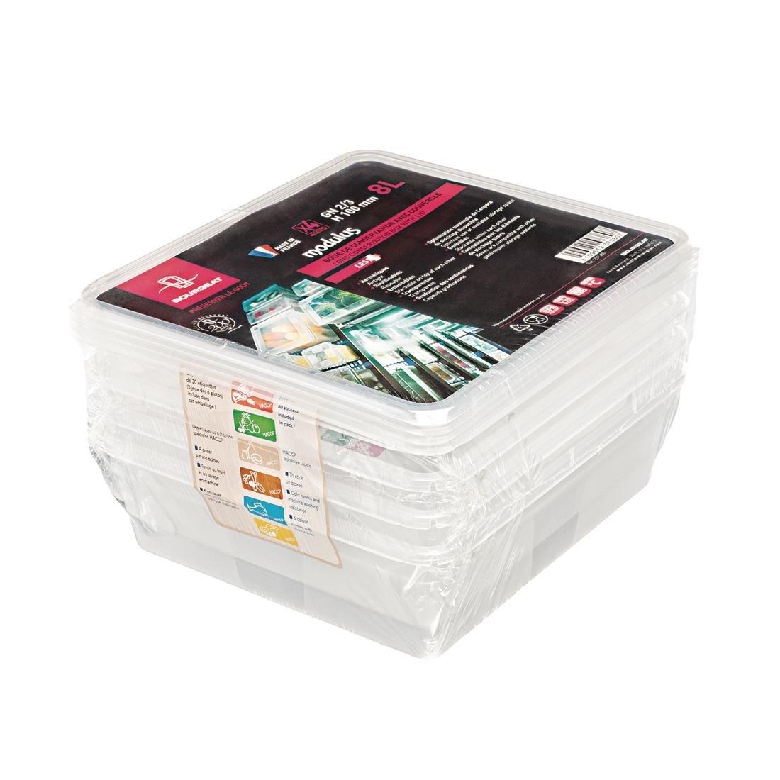 Boîte de stockage GN2/3 Matfer Bourgeat Modulus utilisation intensive 12L (Lot de 4) - FRANCE CHR