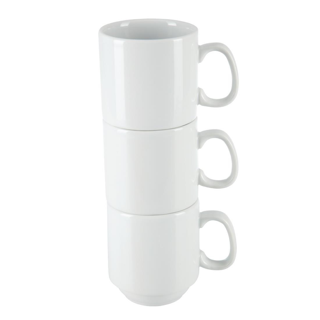 Mugs empilables blancs 284ml Olympia (Lot de 12) - FRANCE CHR