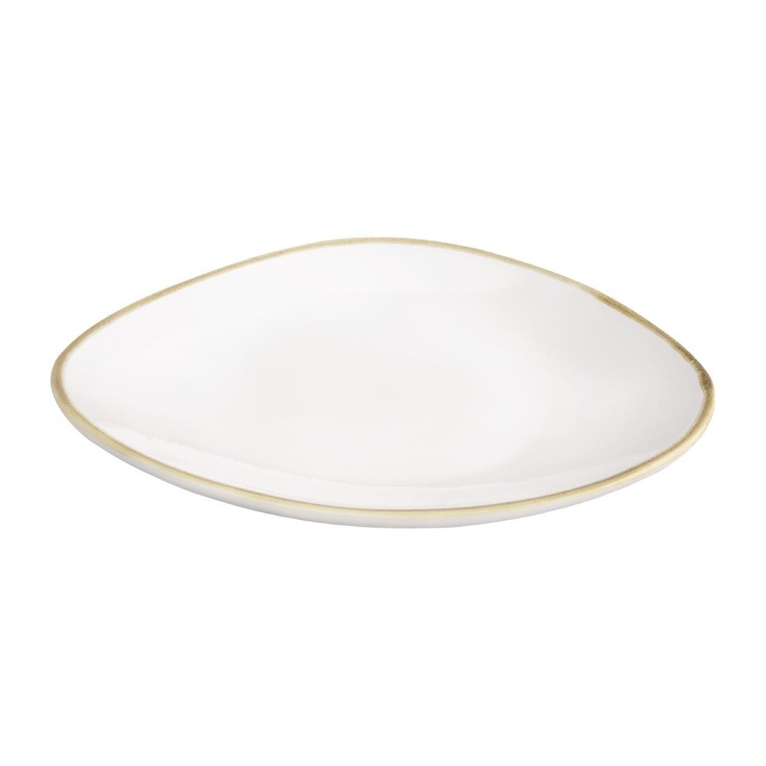 Assiettes triangulaires couleur craie Olympia Kiln 280mm (lot de 4) - FRANCE CHR