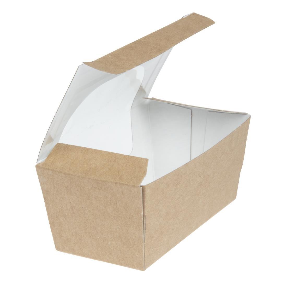 Boîtes à gâteau rectangulaires kraft compostables avec fenêtre Colpac (lot de 500) - FRANCE CHR