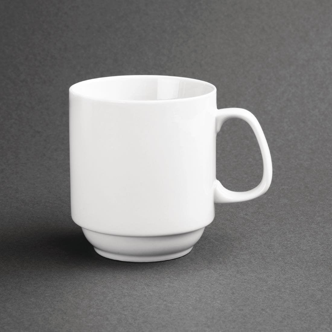 Mugs empilables blancs 284ml Olympia (Lot de 12) - FRANCE CHR