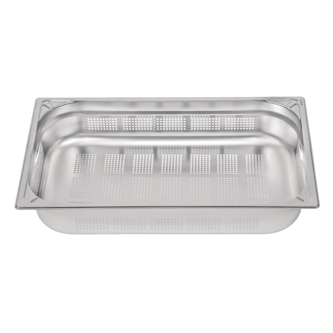 Bac inox 18/10 perforé GN 1/1 Vogue 100mm - FRANCE CHR