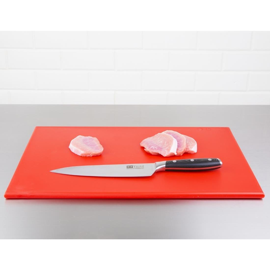Planche à découper anti-bactérienne en haute densité Hygiplas rouge - FRANCE CHR