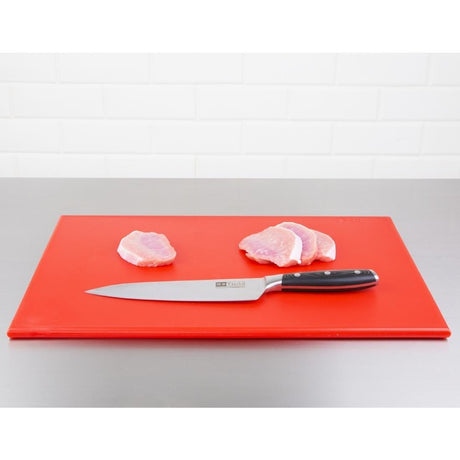 Planche à découper anti-bactérienne en haute densité Hygiplas rouge - FRANCE CHR