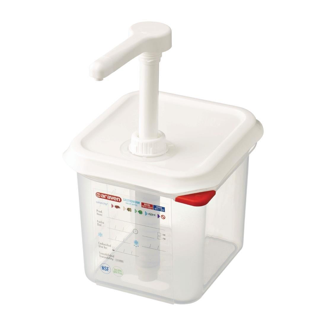 Distributeur de sauce Araven GN 1/6 transparent 2.6L - FRANCE CHR