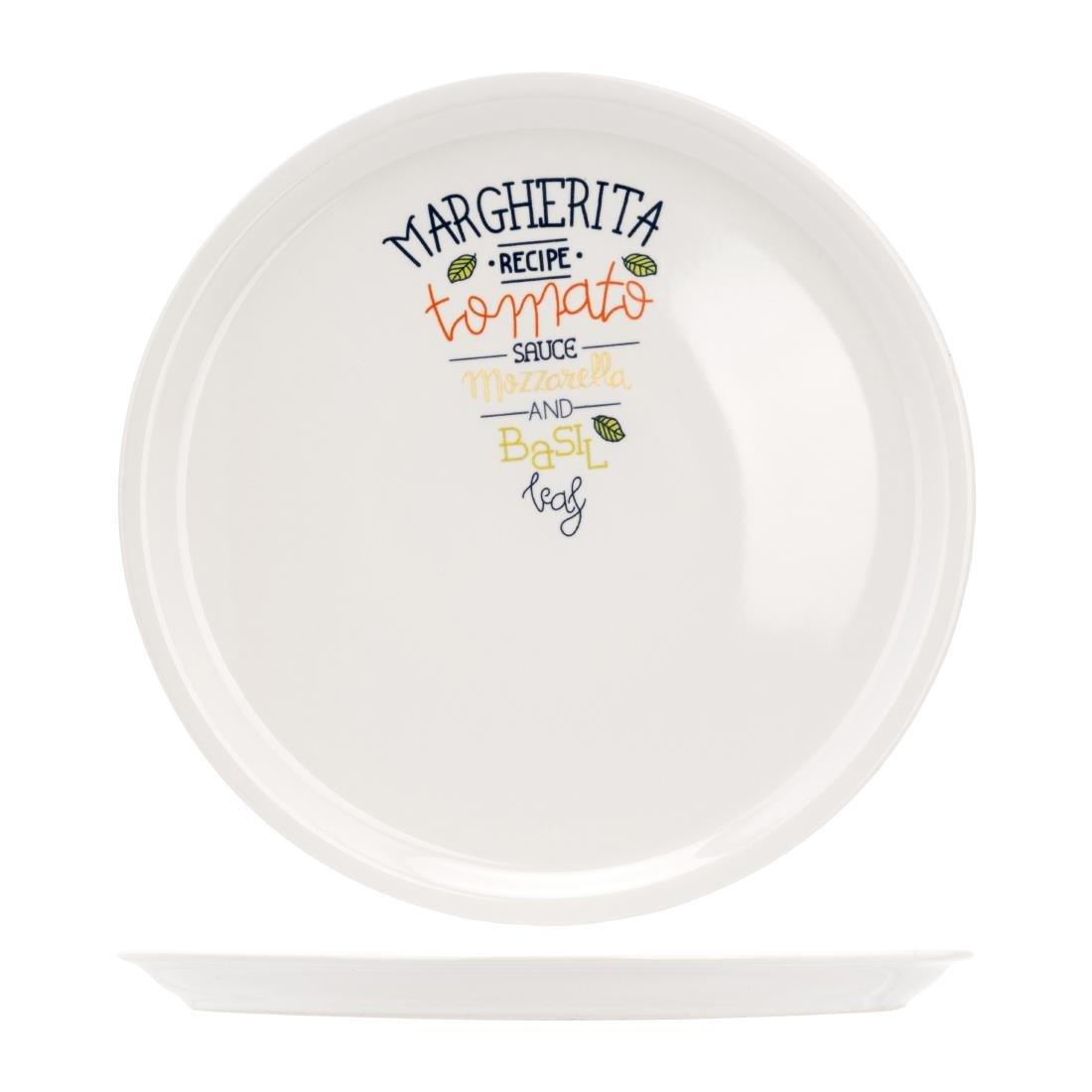 Assiettes à pizza décorées 30cm Cosy & Trendy recette Margarita (lot de 6) - FRANCE CHR