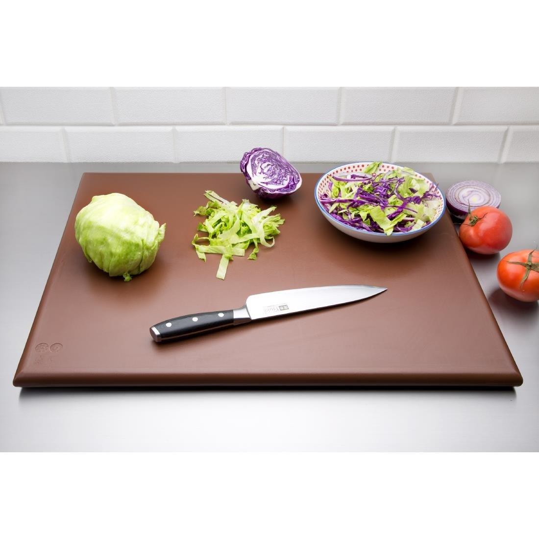 Planche à découper extra large haute densité Hygiplas marron - FRANCE CHR