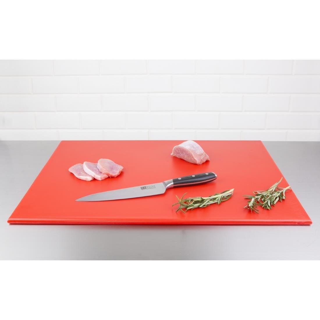 Grande planche à découper haute densité Hygiplas rouge - FRANCE CHR