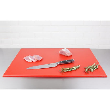 Grande planche à découper haute densité Hygiplas rouge - FRANCE CHR