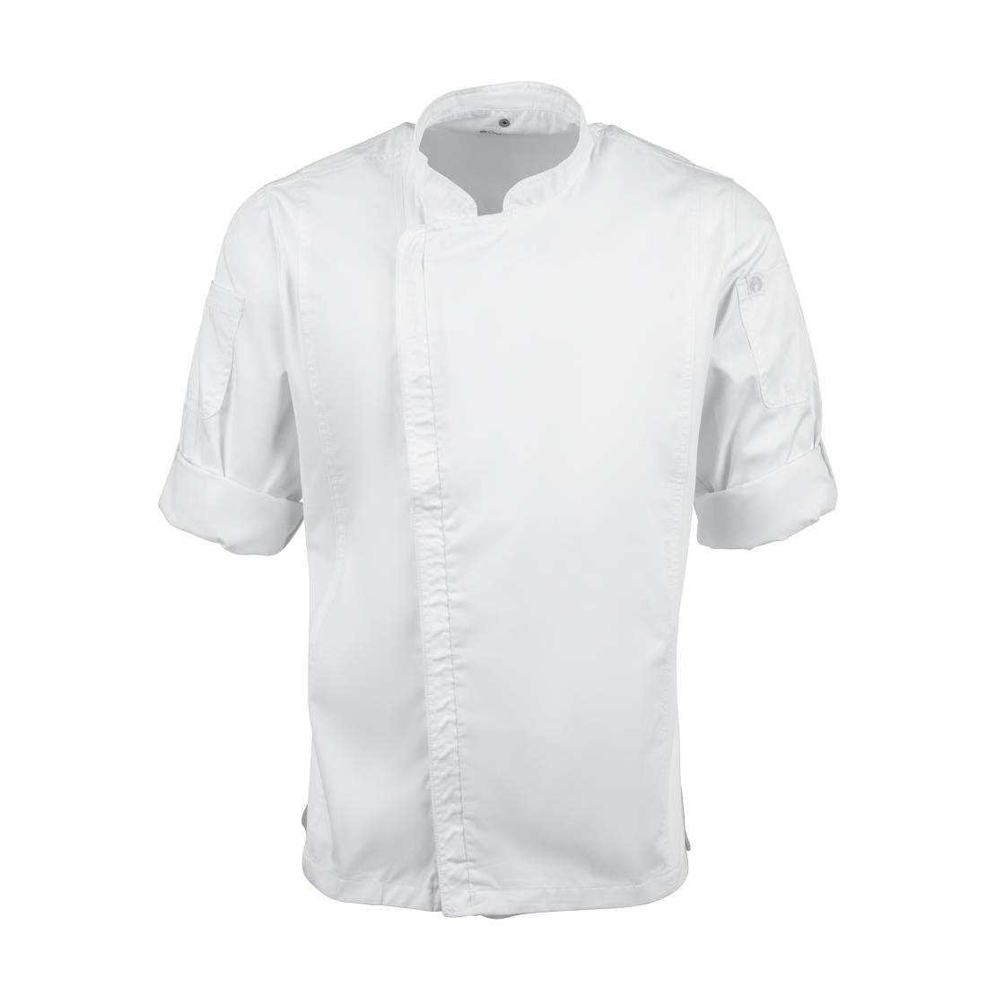 Veste de cuisine mixte légère à fermeture éclair Hartford Chef Works Urban blanche XS - FRANCE CHR