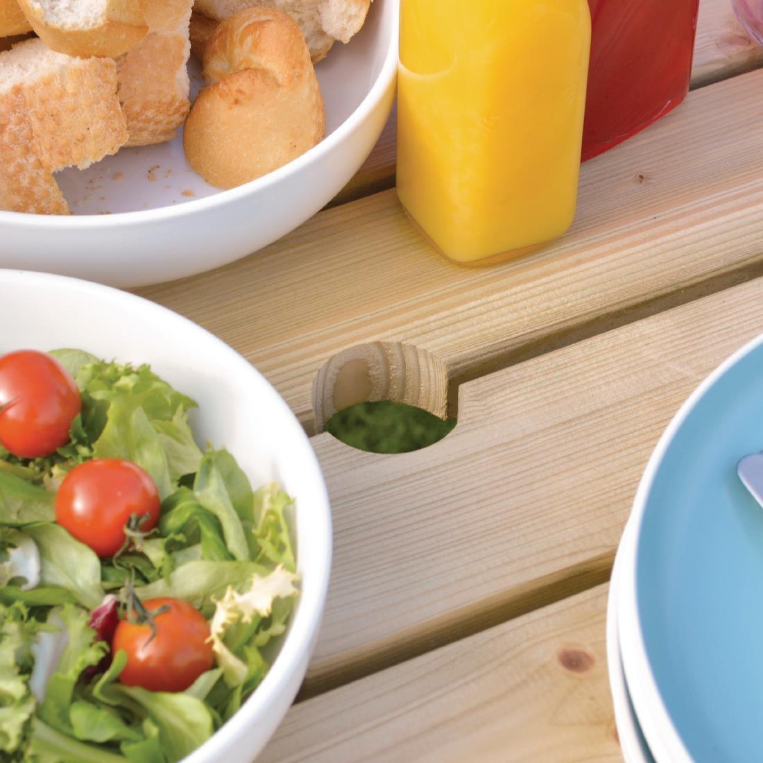 Table de pique-nique en bois carrée Rowlinson 1980mm - FRANCE CHR