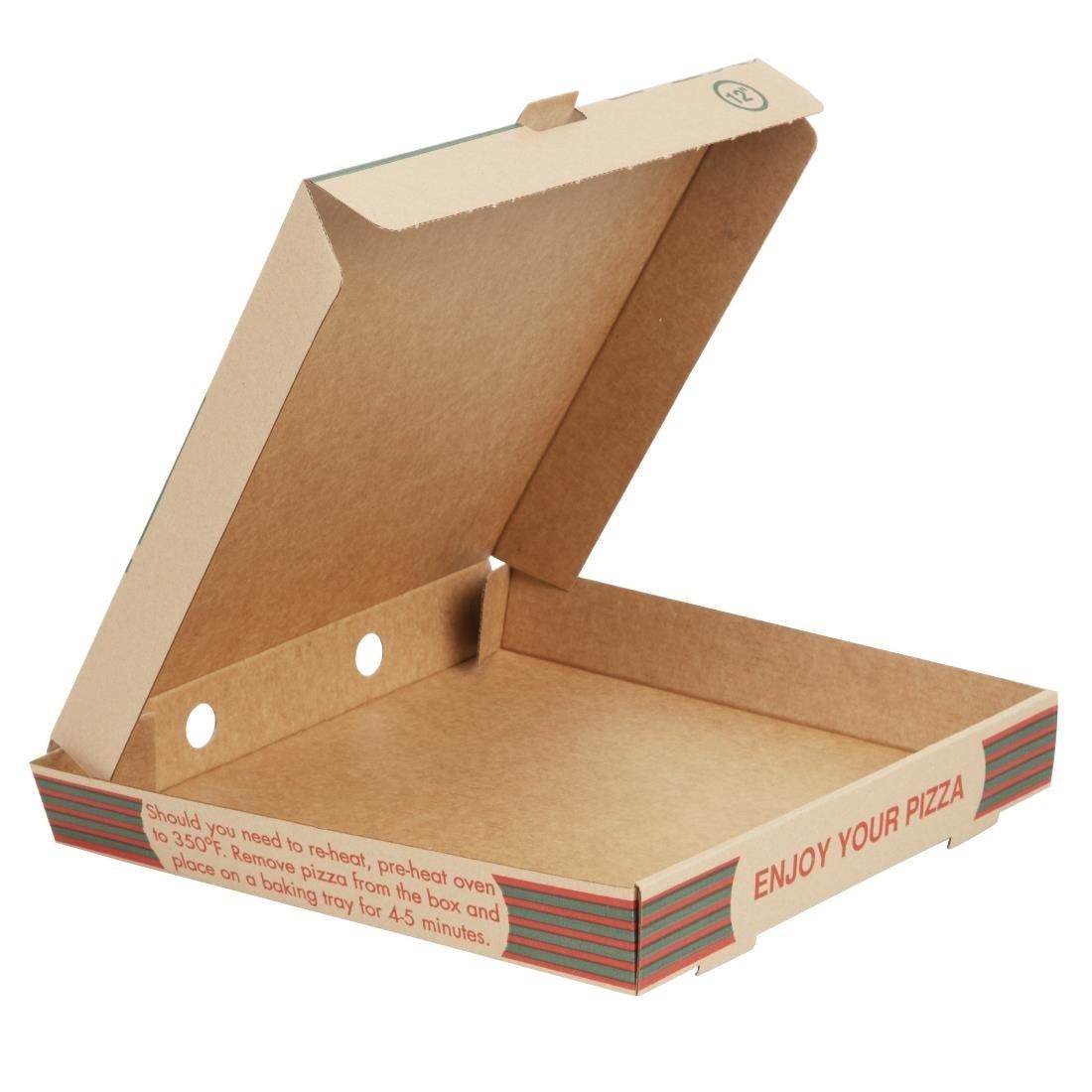 Boîtes à pizza imprimées compostables 311mm (lot de 100) - FRANCE CHR