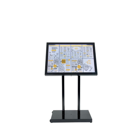 Porte-menu à LED blanches en acier noir Securit 8xA4 (hors poteau et socle) - FRANCE CHR